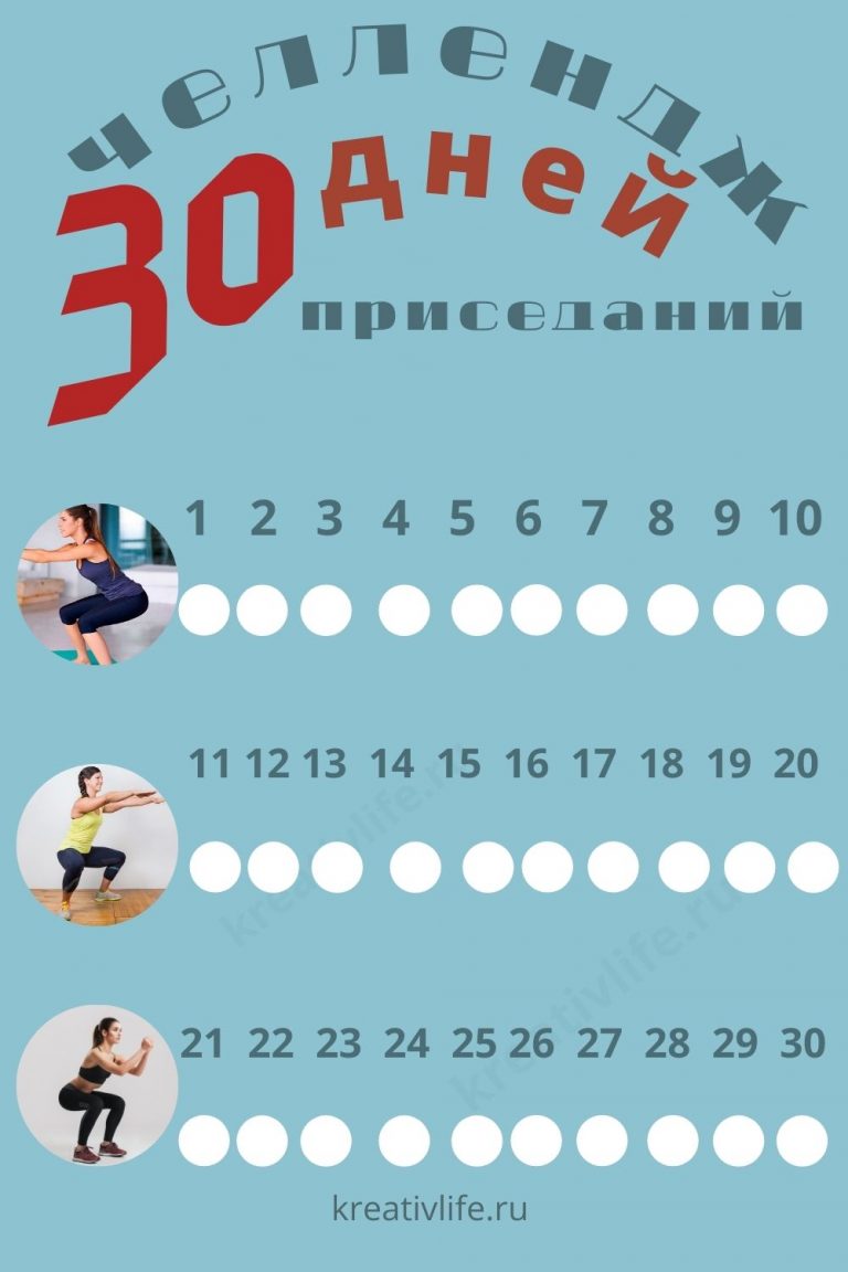 ЧЕЛЛЕНДЖ приседаний на 30 дней