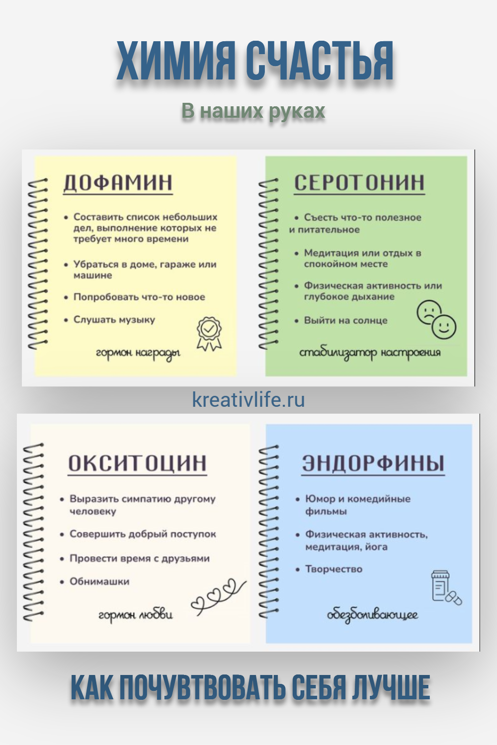 Химия счастья: Как активировать гормоны радости естественным путем