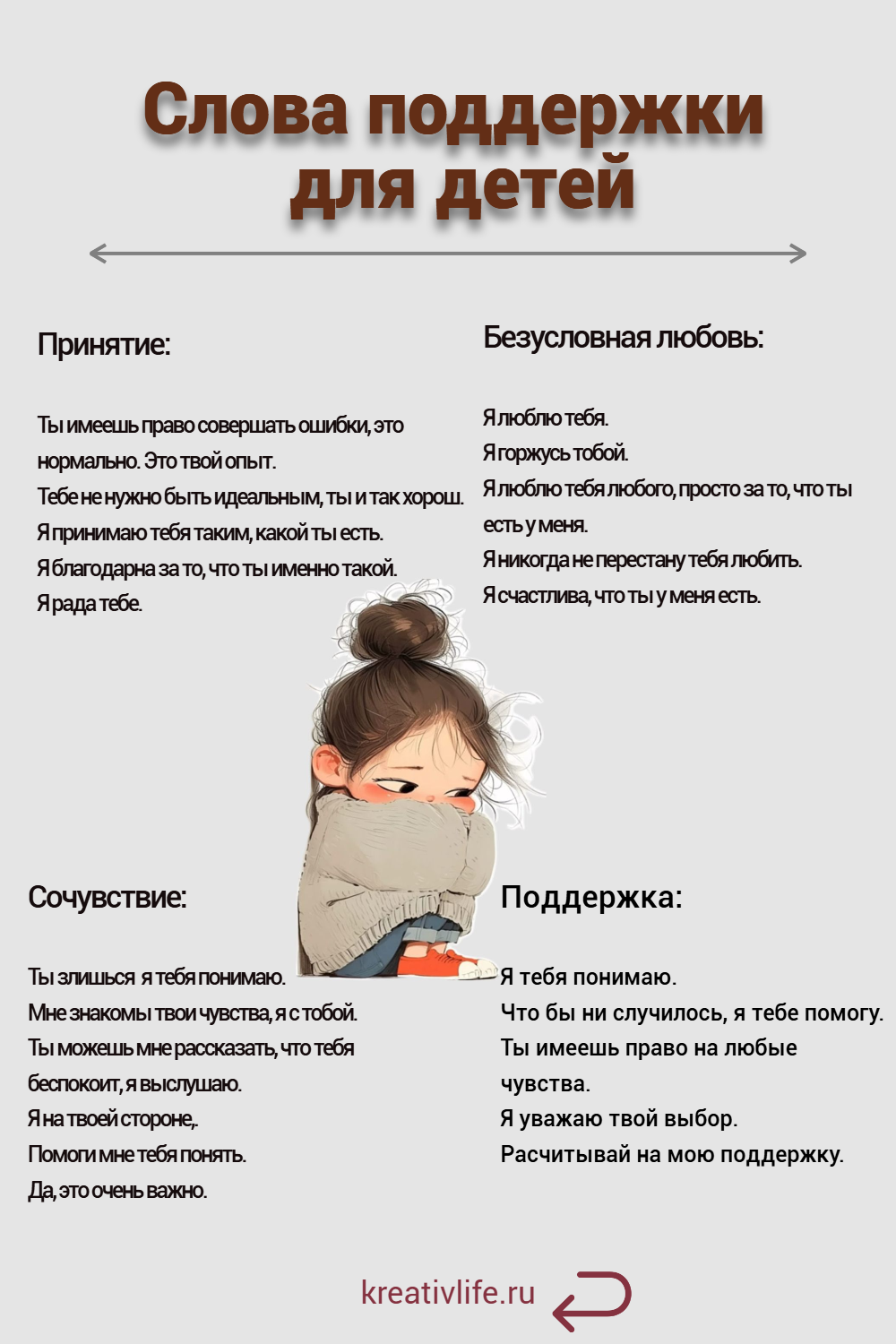 Слова поддержки для детей