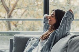 женщина, девушка, спокойная,