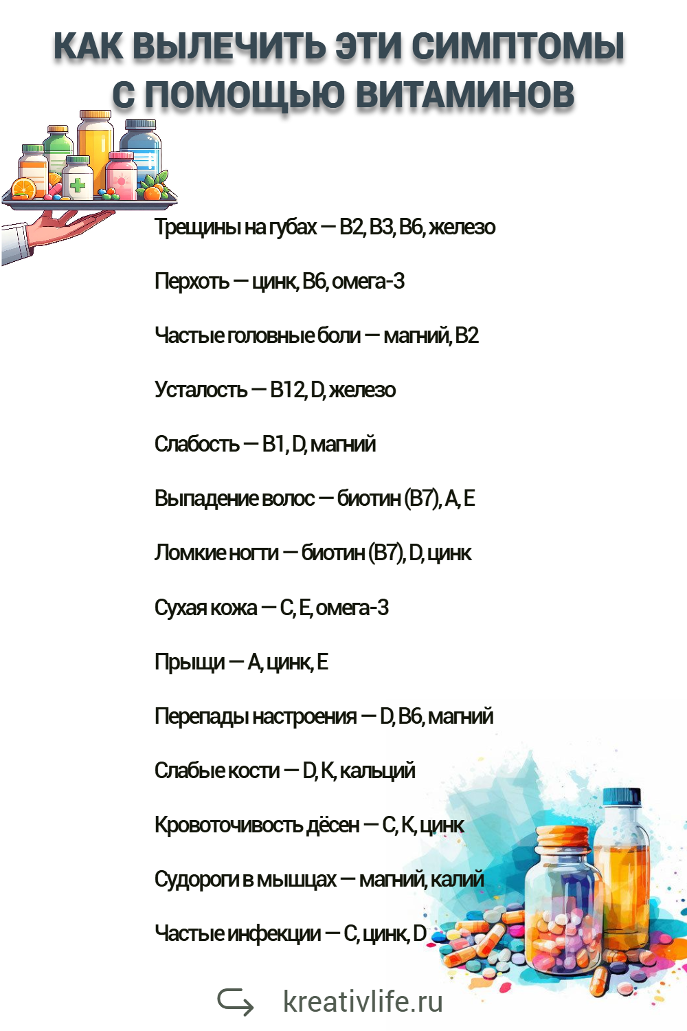 14 симптомов дефицита витаминов, которые врачи не расскажут