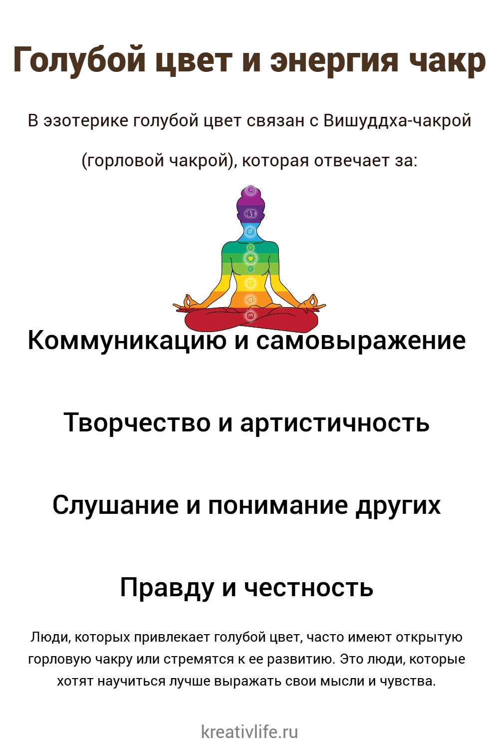 Голубой цвет и энергия чакр