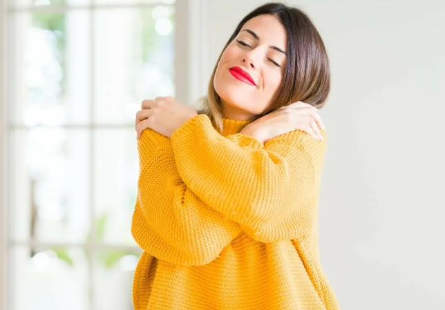 женщина, девушка, счастлива, довольна