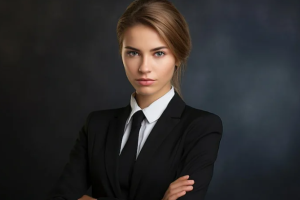 женщина в деловом костюме