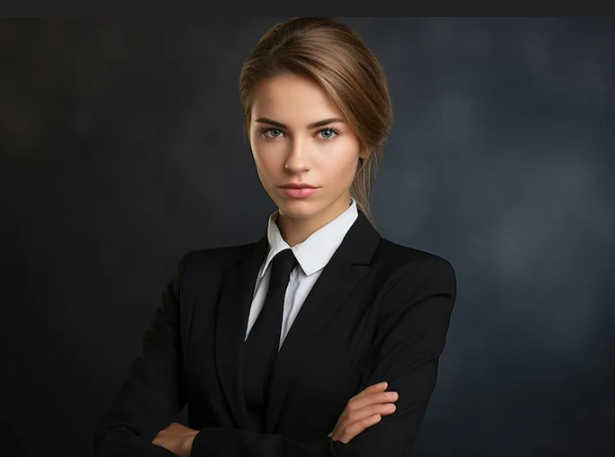 женщина в деловом костюме