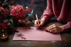 Девушка пишет письмо