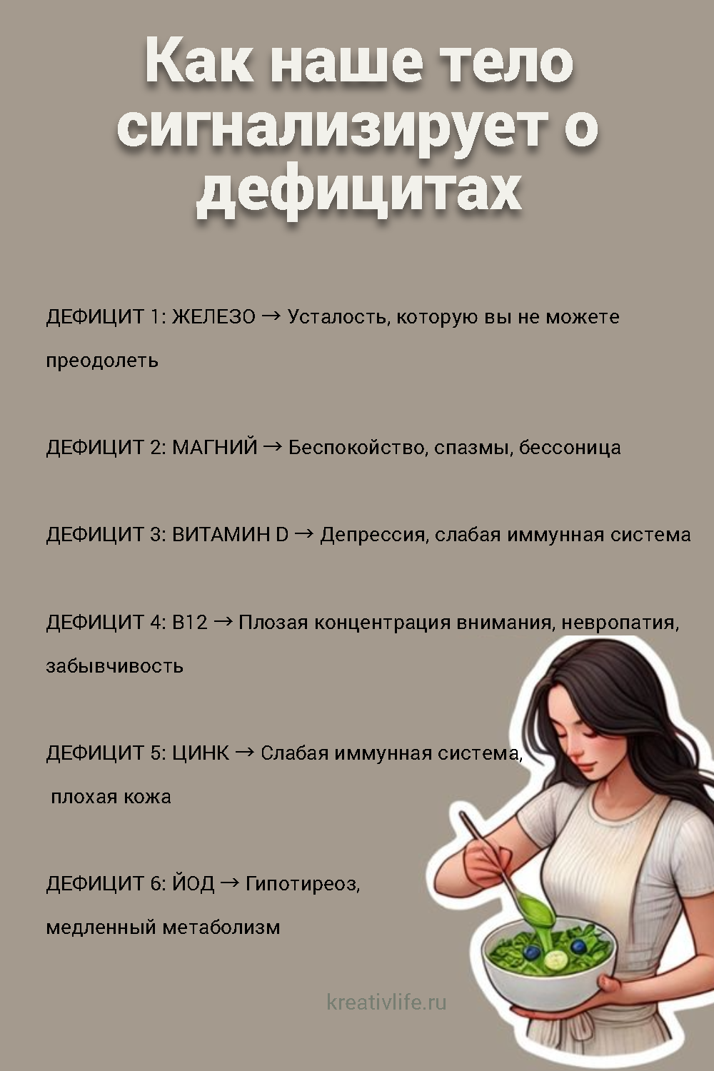 Как наше тело сигнализирует о дефицитах