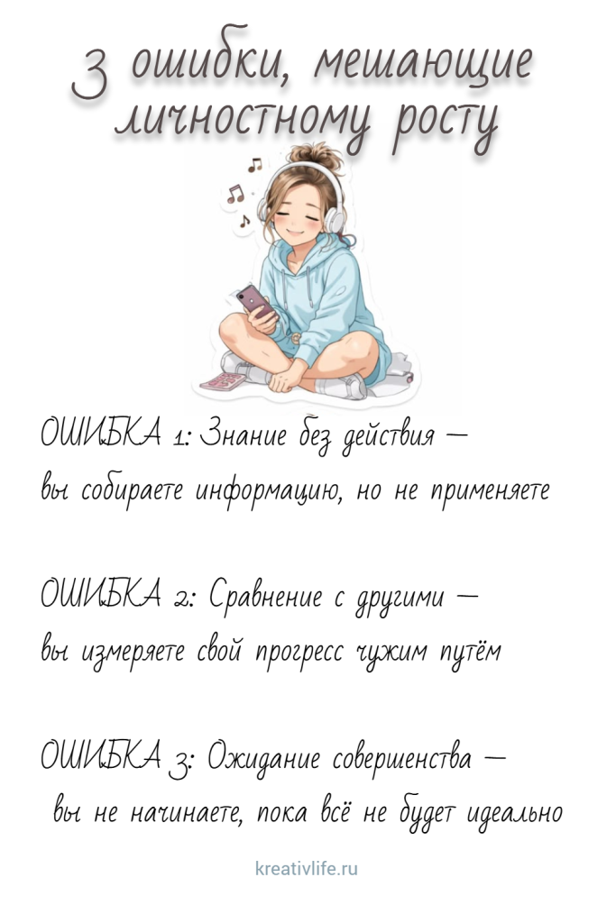 3 ошибки, мешающие личностному росту