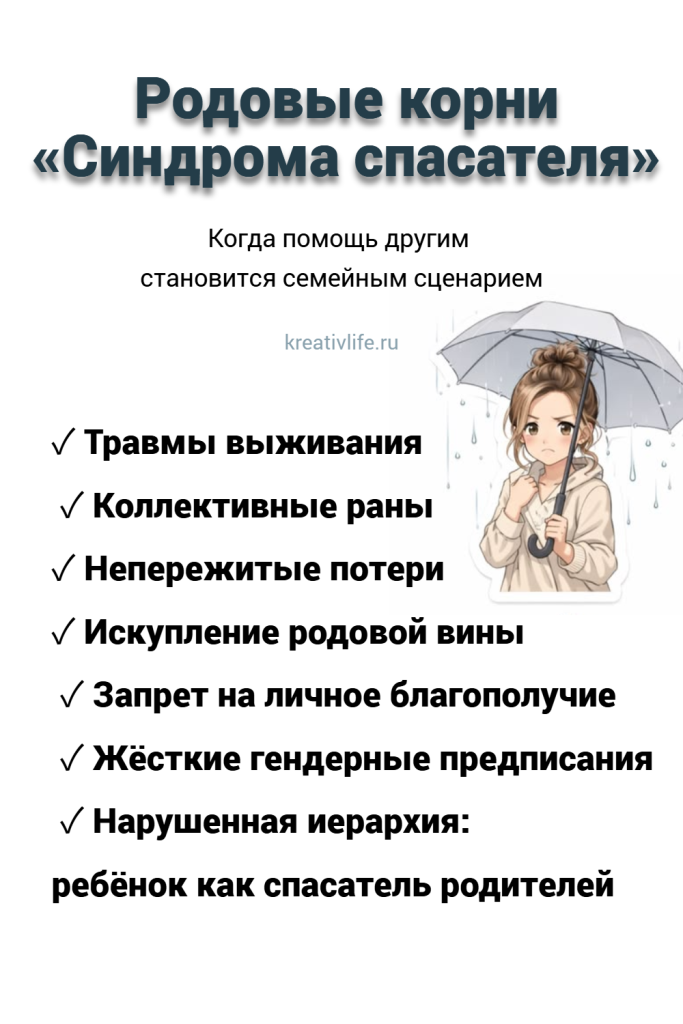 Родовые корни «Синдрома спасателя»