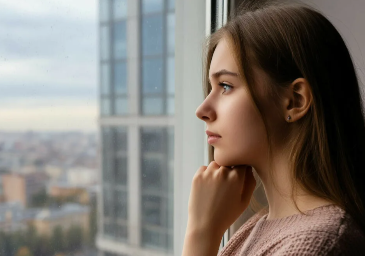 девушка грустная, печать одиночество, ждет, грусть