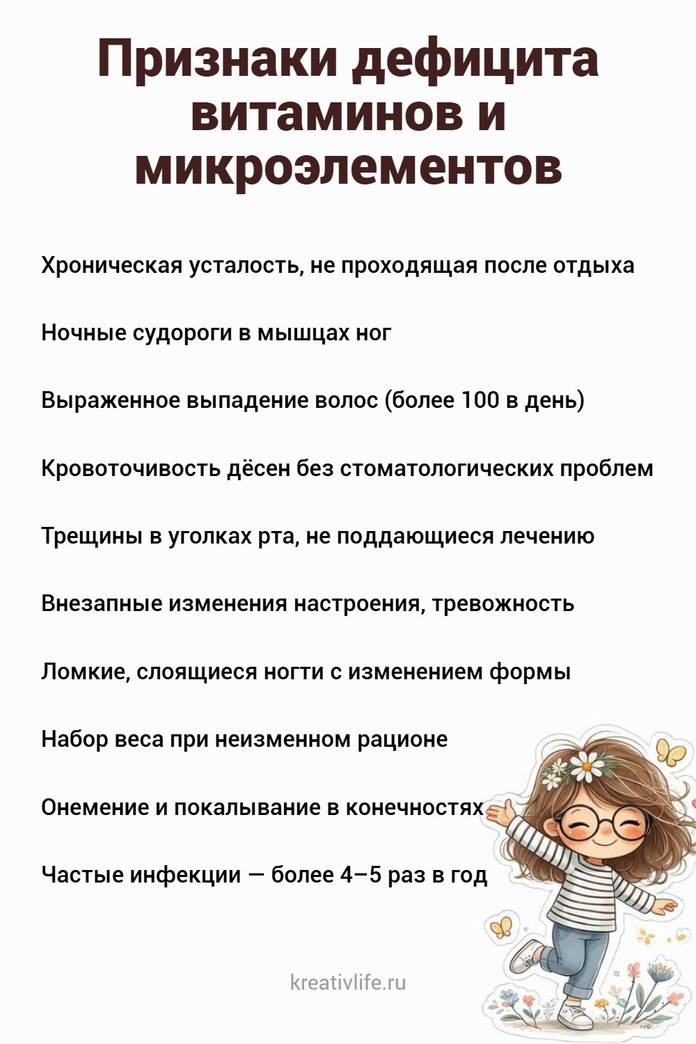 Признаки дефицита витаминов 